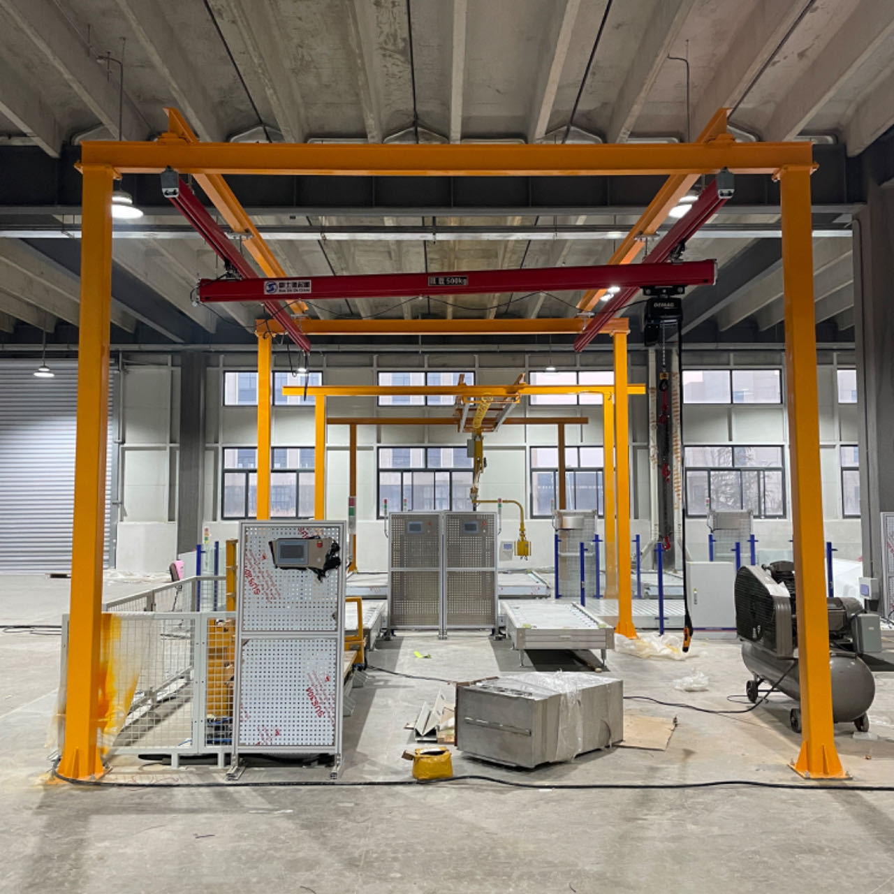 KBK柔性吊轨道式起重机1吨2吨钢性吊框架铝合金式悬挂吊机