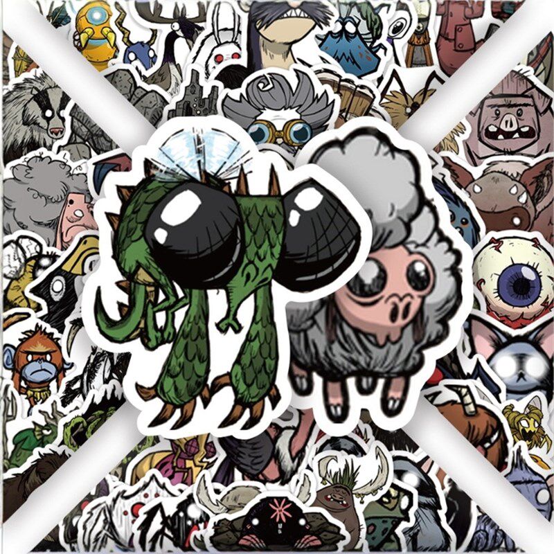 60张牙齿舞蹈爪子不要野兽生物游戏贴纸DIY涂鸦手册保温杯行李箱