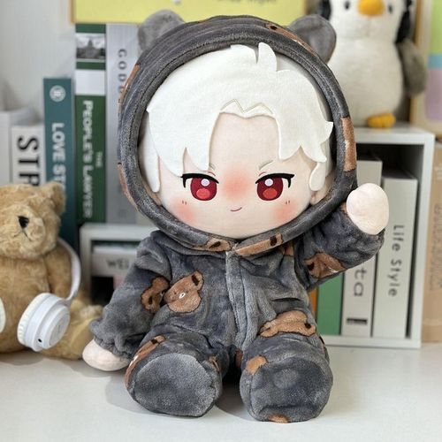 策策虎法兰绒连体睡衣套装40cm棉花娃娃衣一番赏替换公仔玩偶衣服