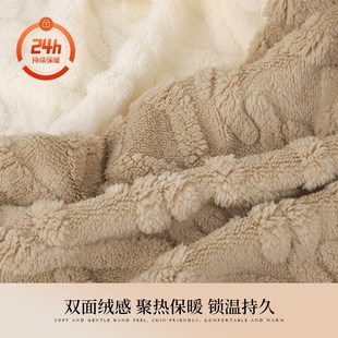 加厚双面舒棉绒毛绒布料法兰绒家居服帽子睡衣袍外套装 羊羔绒面料