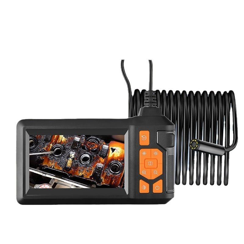 双镜头带屏内窥镜高清摄像头汽修管道内视镜探测器下水道可视探头