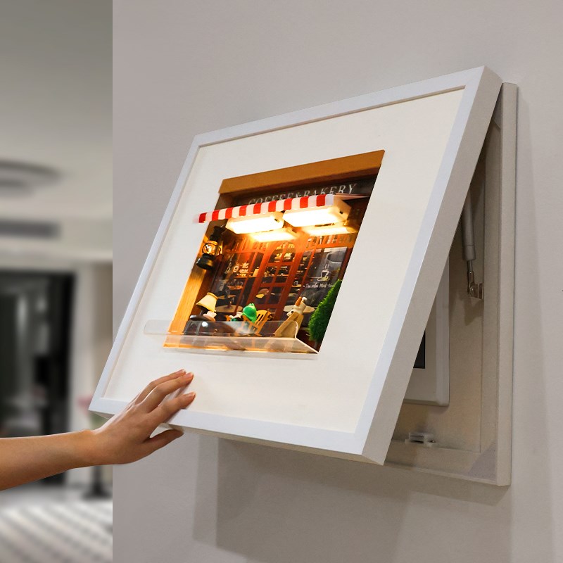 奶油风电表箱装饰画diy置物配电箱入户遮挡创意挂画电箱遮丑壁画