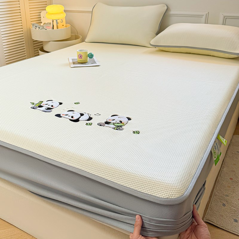 夏天凉席床笠款冰丝席a类母婴级可机洗凉感空调席子三件套可折叠