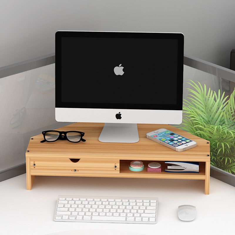 桌面收纳盒三角形电脑增高架转角办公桌显示器置物架屏幕支架神器