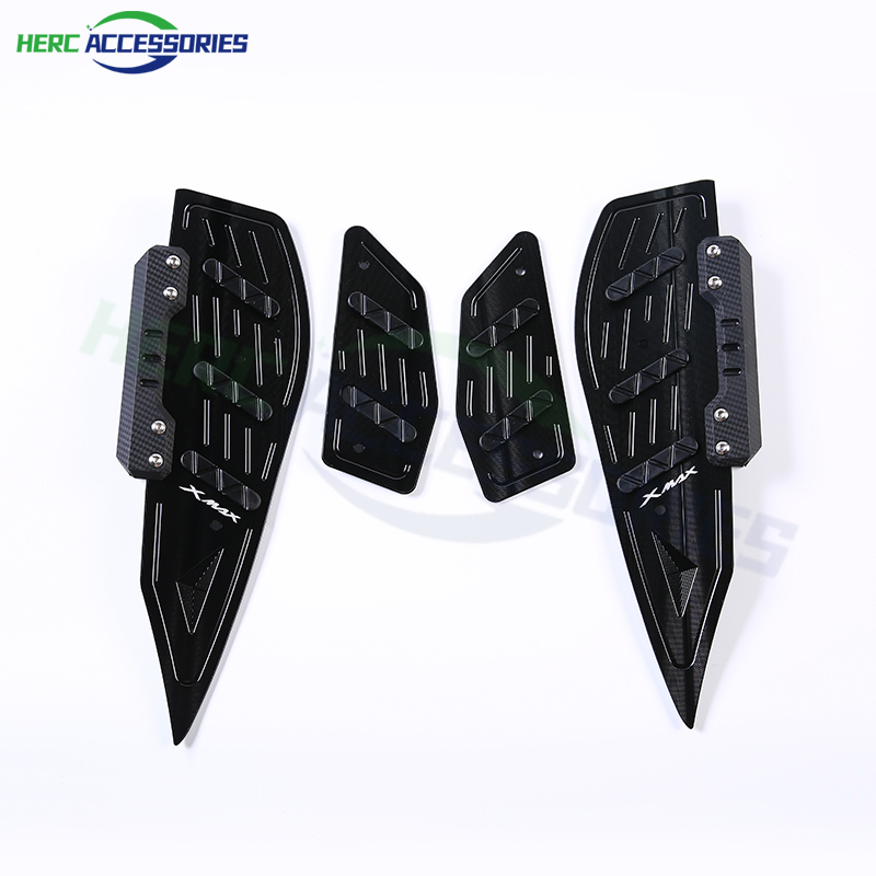 适用雅马哈XMAX300改装脚踏XMAX铝合金防滑脚踏板 防摔胶无损安装