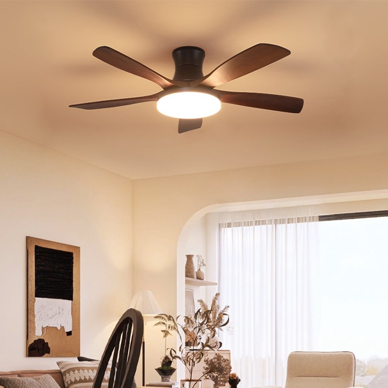 美式复古餐厅吊扇灯家用饭厅客厅中古风房间主卧室吸顶静音风扇灯