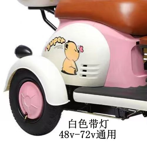 休闲三轮车新款泥瓦带方向灯後挡泥板泥瓦盖板12v48v60v72v电动车