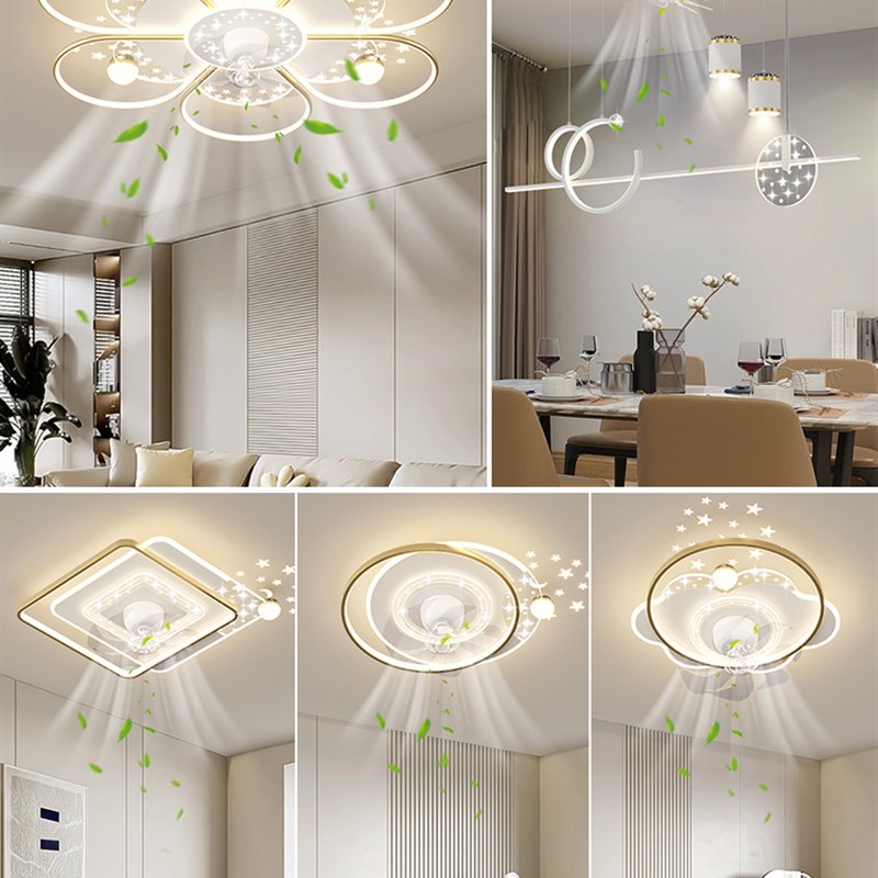 风扇灯2025新款客厅护眼全光谱灯具现代简约家用餐厅卧室中山灯具