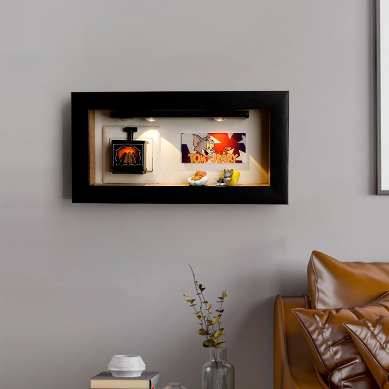 公牛开关遮挡遮丑装饰画猫和老鼠正泰插座边框套手办可定制小挂画