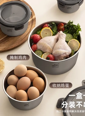 钛净化家用健康抑菌保鲜盒水果便当盒冷冻保温户外野营便携式餐盒