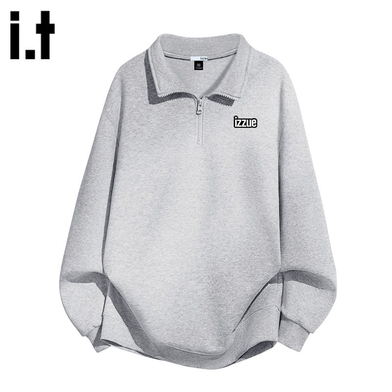 itizzue半拉链立领卫衣男士