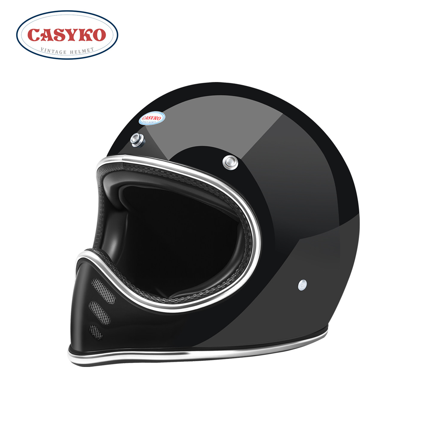 CASYKO咖士科摩托车头盔巡航机车玻璃钢复古全盔3C认证小盔体冬季