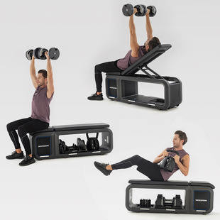 乔山哑铃可调节重量家用健身器材多功能 (哑铃+壶铃+哑铃凳)