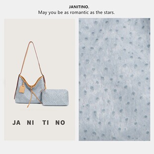 JANITINO/佳妮蒂诺当季新款轻奢风百搭单肩斜挎包4887鸵鸟蓝