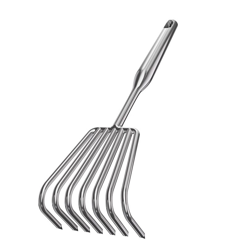 不锈钢小耙子园艺多齿一体焊接柄种花赶海松O土神器园林工具小锄