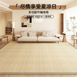 高档茶室藤席地毯客厅2024感榻榻E米卧室新款地垫飘窗凉丝竹日式