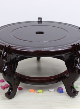 花盆托架 木质材料 钢琴漆黑红色高矮K大小型木架托盘木座底盘