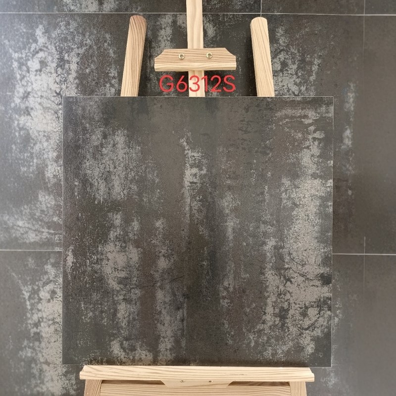 法式复古风仿古瓷砖600X600mm仿铁锈L防滑商铺阳台哑光木纹地砖