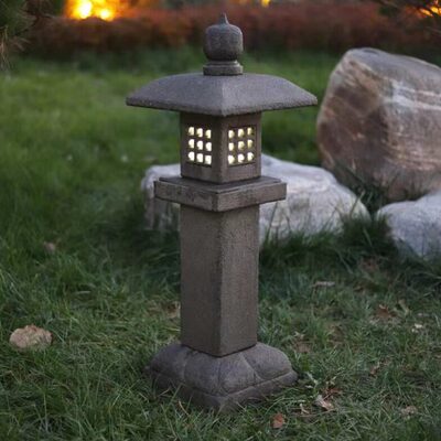 青石仿古户外石灯笼电石灯园林景观装饰石头灯新中式日式庭院石灯