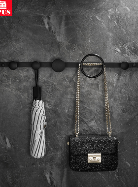 全铜衣帽架挂壁式现代全铜简约创意黑色实心玄关挂衣X架门后挂衣