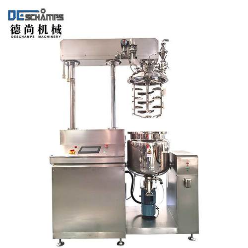 现货100L真空均质乳化锅PLC触控高速5000转定制均质机化妆品设备