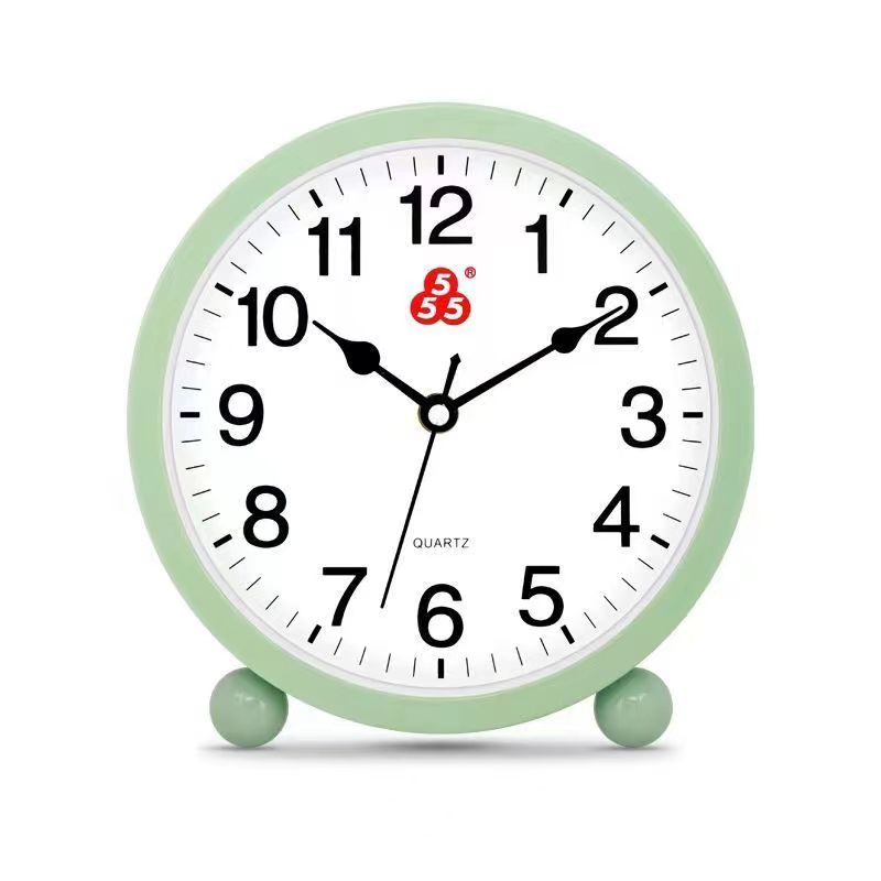 上海555三五牌摆挂p两用钟表现代简约卧室静音石英钟客厅台式座钟
