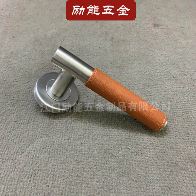不锈钢304皮套把手 空心管焊接拉手 欧式办公室分体锁执手 现货