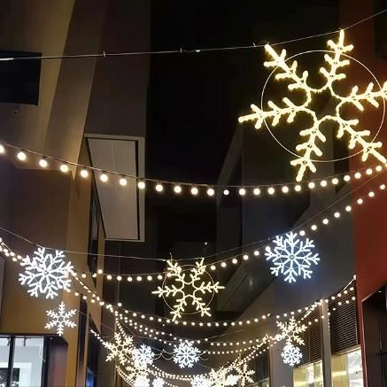 LED雪花挂件圣诞灯节日装饰造型灯挂树灯户外夜景亮化氛围美陈灯