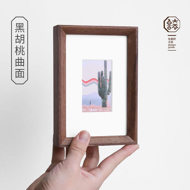 黑胡桃实木相框摆台宝宝儿童照片框6寸8寸木质创意画框装裱