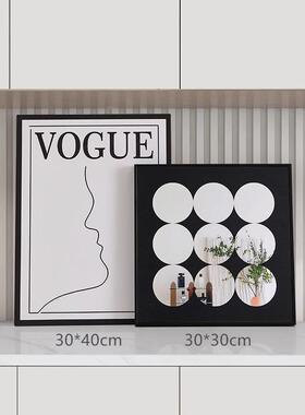 电视柜装饰品摆画 画客厅入户玄关鞋柜摆画 画黑白高级感艺术民宿