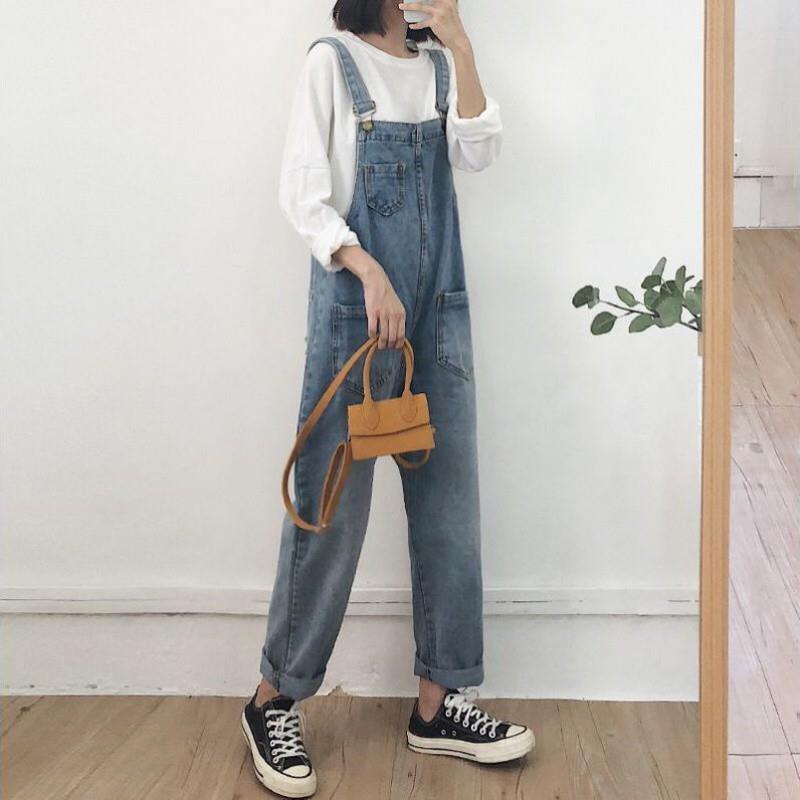 十三行大码胖春秋新款牛仔背带裤女2025减龄显瘦阔腿休闲直筒