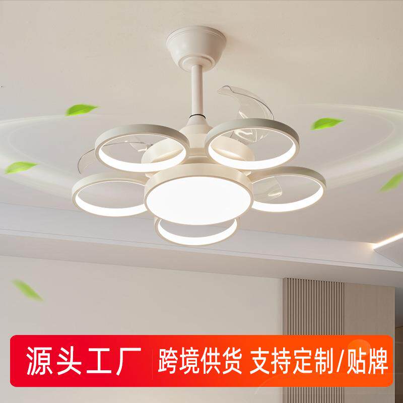 隐形风扇灯2025新款吊扇灯客厅餐厅卧室房间一体式电风扇装饰灯具