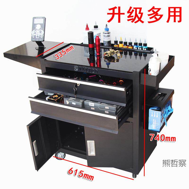 纹身工作台升级刺青工具车抽屉式手推车柜子移动滚轮操作台美妆