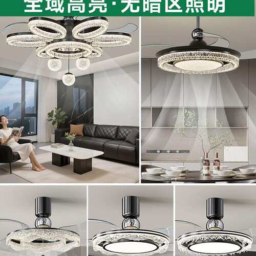 2025新款风扇灯客厅吊灯轻奢感意式极简餐厅吊扇灯全屋灯具灯