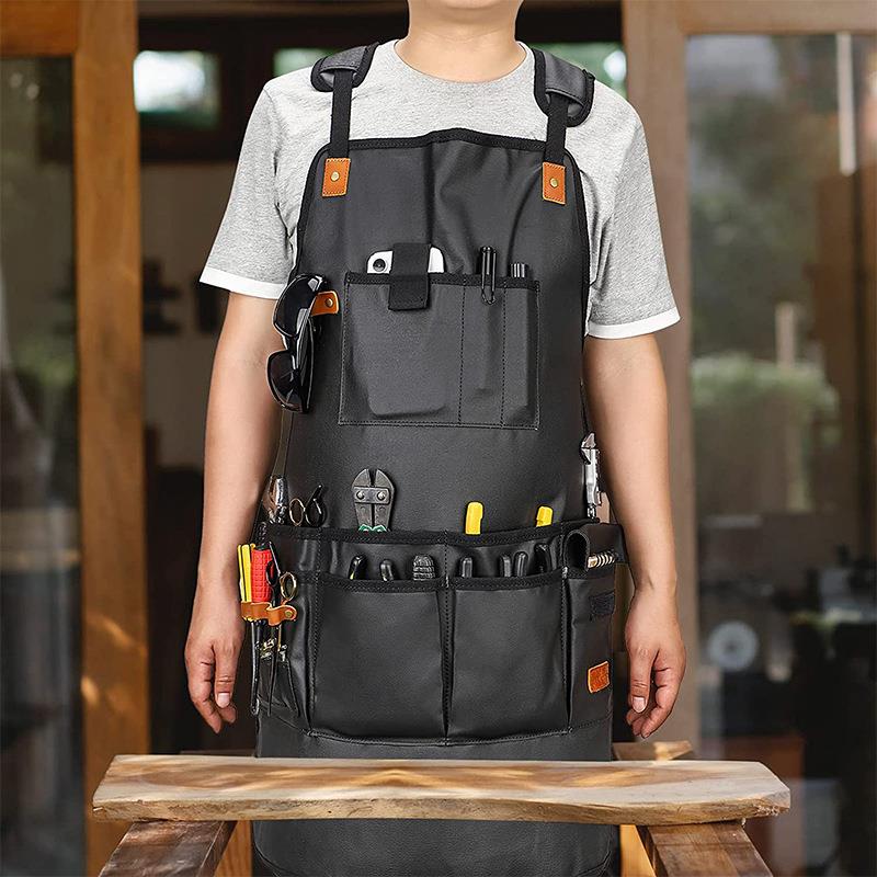 酷匠跨境防水帆布工匠园艺工作服围裙烧烤汽修师机械师工具家用
