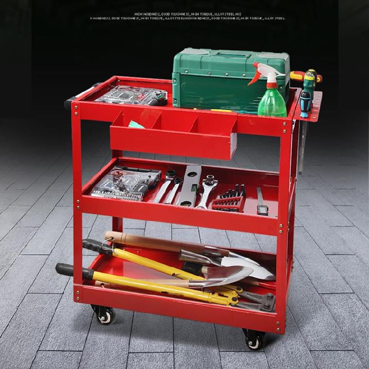红色加宽移动汽修工具车