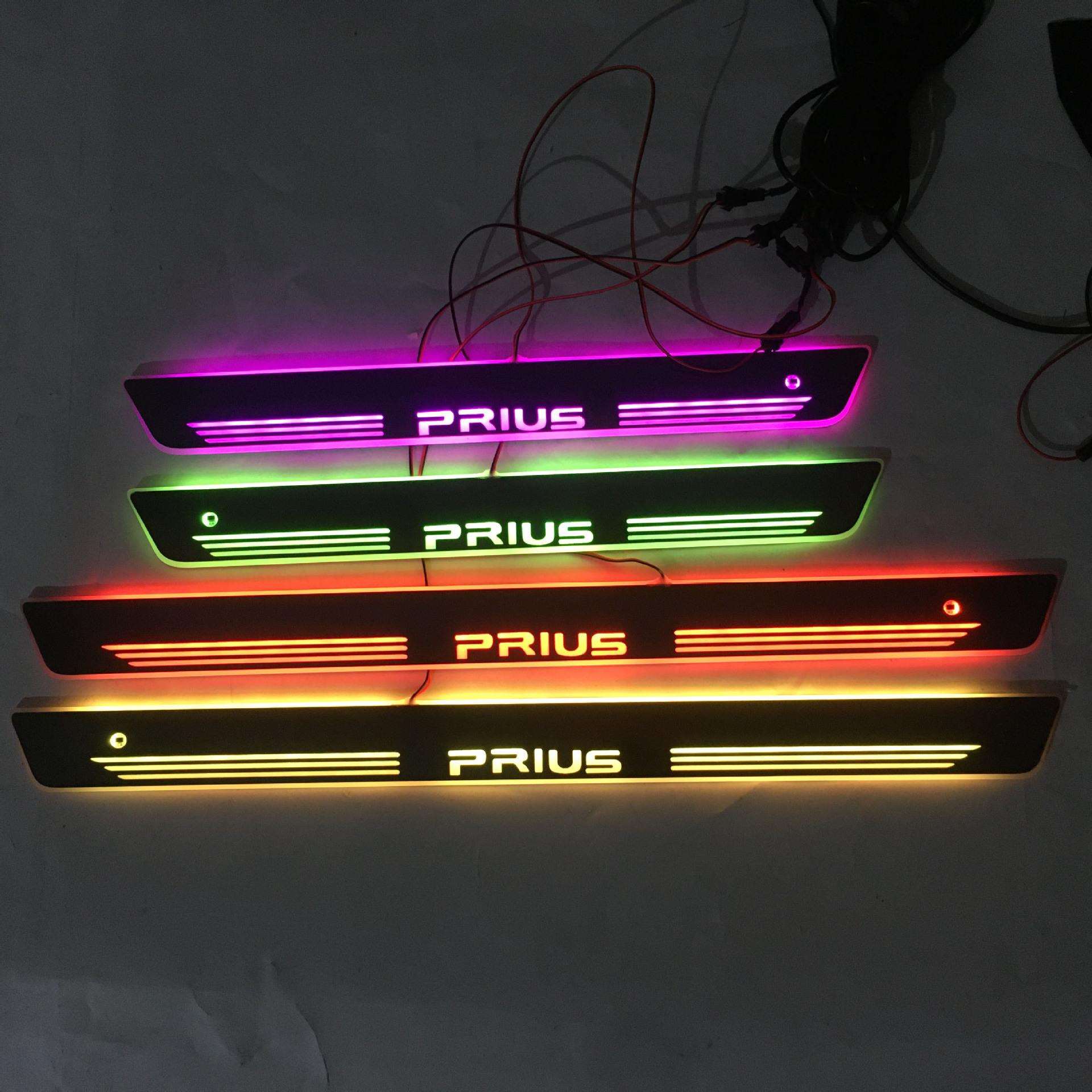 4片免破线款普锐斯 30 40 50系Prius流光动态迎宾踏板LED灯门槛条