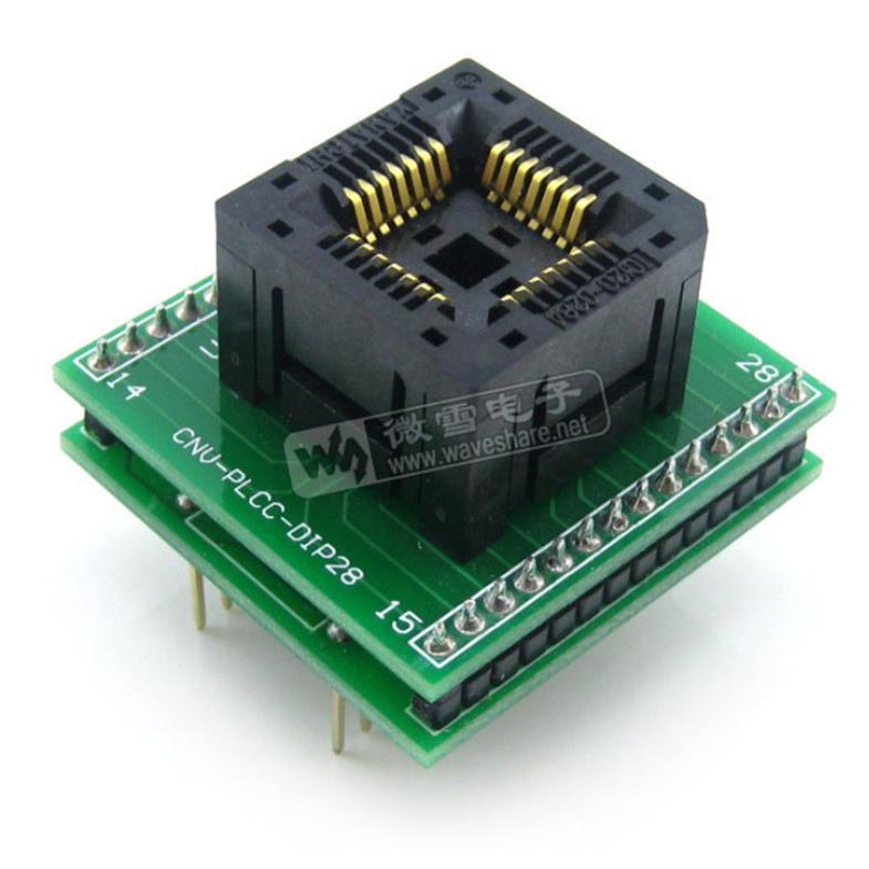 PLCC28转DIP28编程座IC测试座 IC120-0284-008带板引脚间距1.27mm