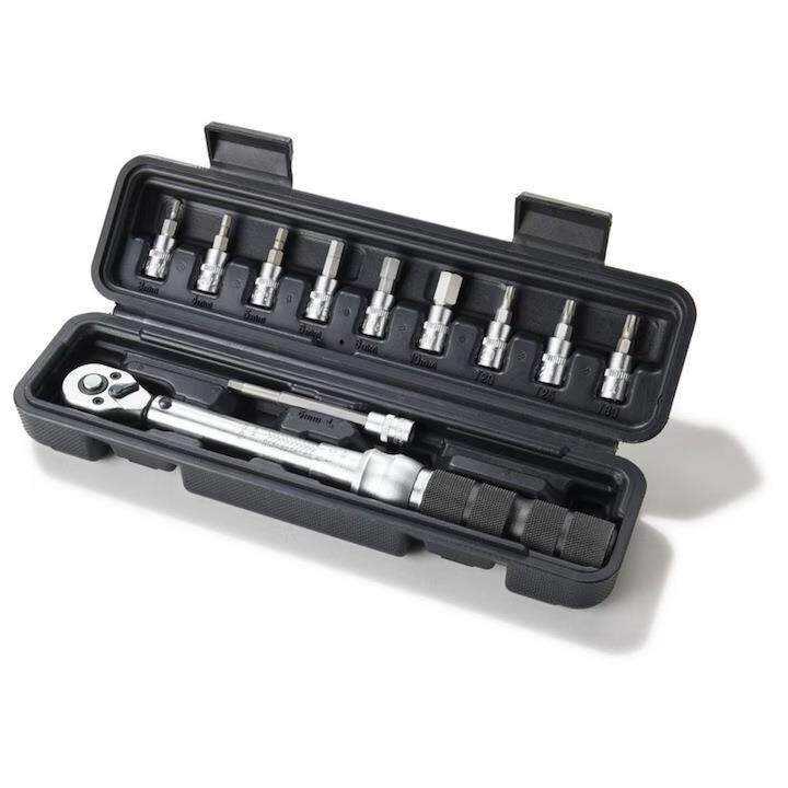 11件套1/4 2-24Nm 预置式扭力扳手工具箱力矩公斤扳手批头延长杆