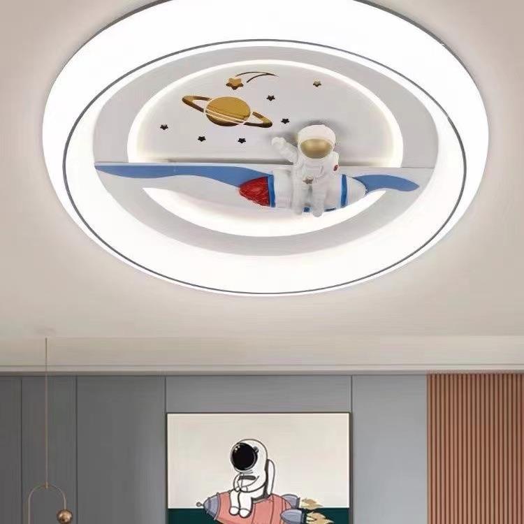 简约现代吸顶灯儿童房灯卡通北欧书房餐厅圆形主卧房间灯具全光谱
