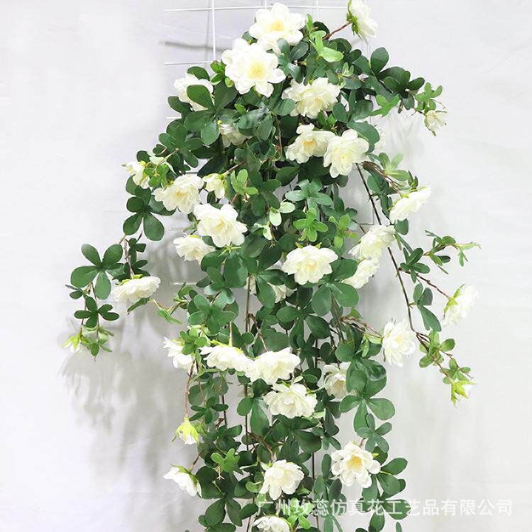 1.6米12头木香花壁挂 婚庆背景装饰仿真藤蔓花 阳台家居装饰