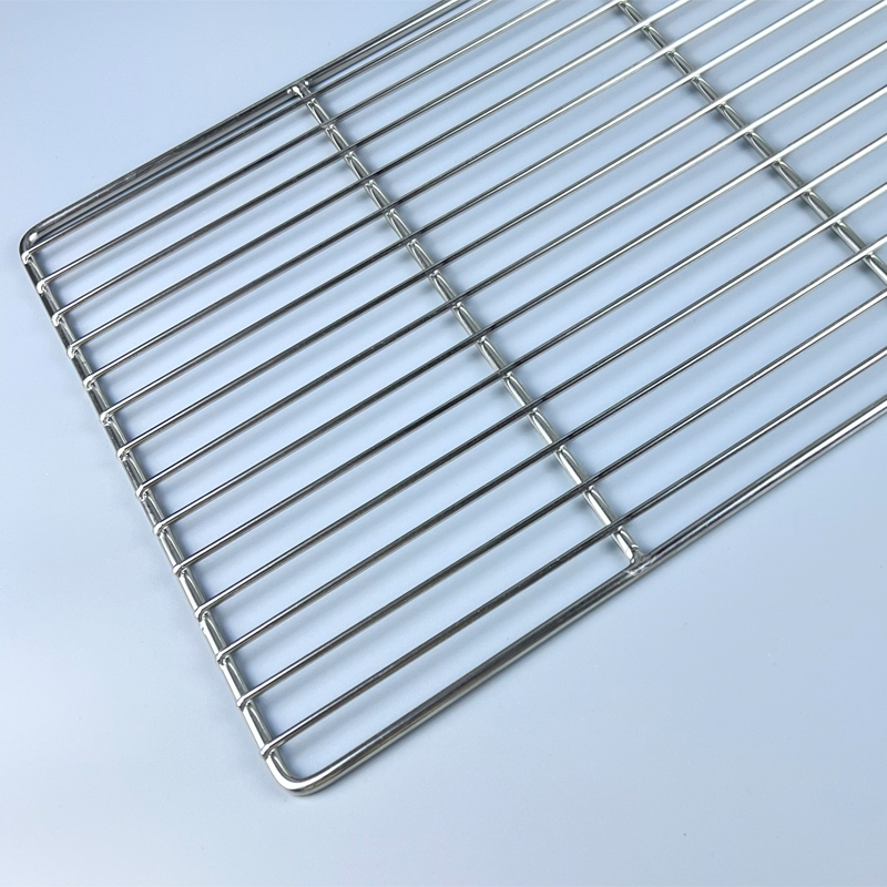 304不锈钢烧烤网片长方形烘焙晾网烤箱用网条形油炸加粗烤炉网架