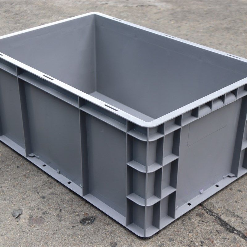 4626塑料周转箱加厚灰色带盖物流EU箱600*400*260