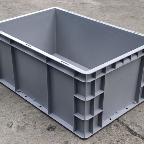 4626塑料周转箱加厚灰色带盖物流EU箱600*400*260