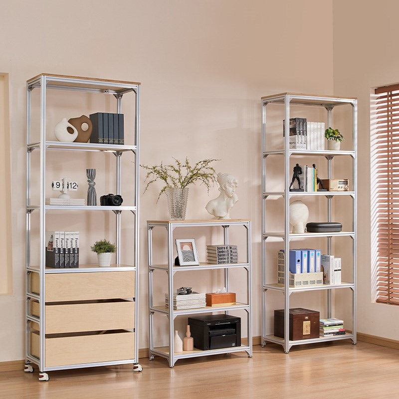 桦木铝型材多层抽屉置物柜餐边柜斗柜储物柜子陈列柜展示架收纳柜