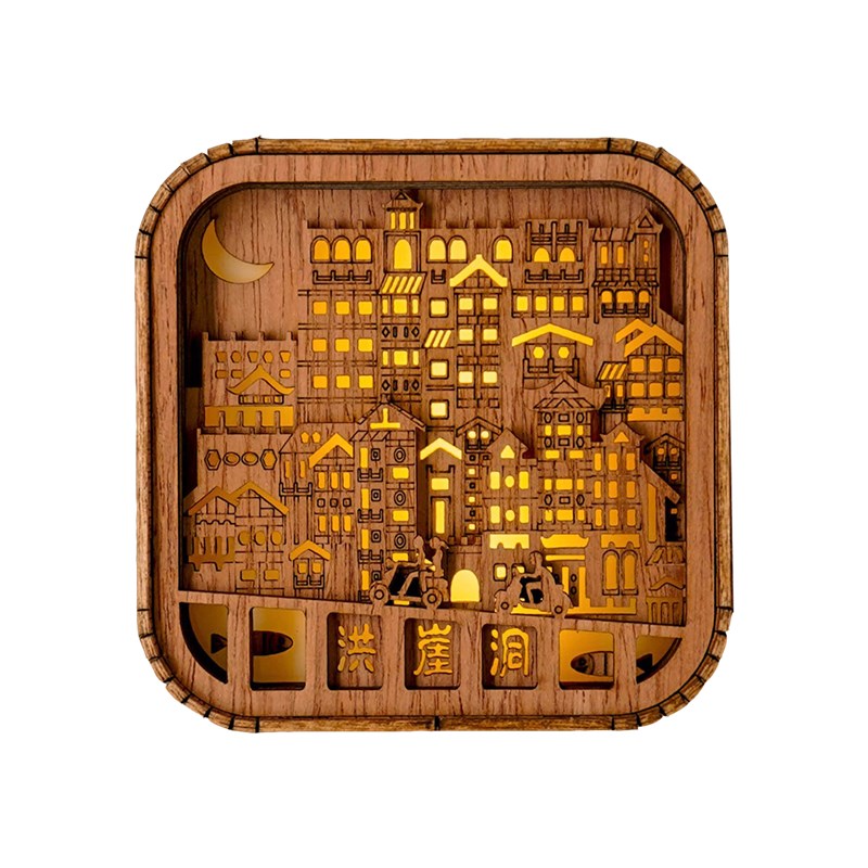 重庆特色旅游纪念品立体木雕洪崖洞锂小夜灯定制企业会议伴手礼品