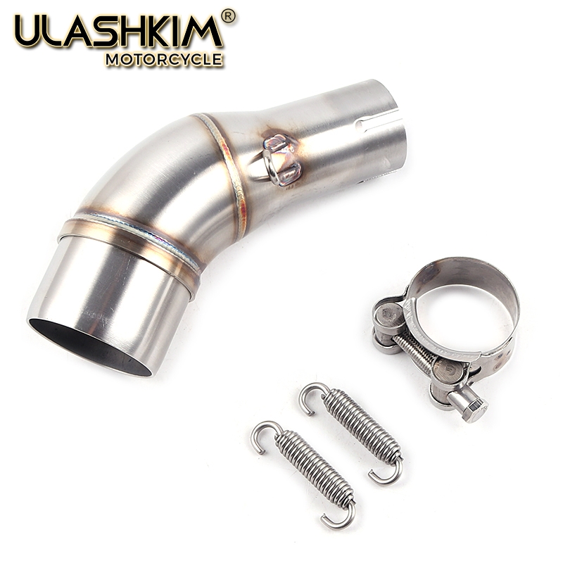 摩托车跑车MT03中管连接管R3R25改装不锈钢前段排气管51MM通用