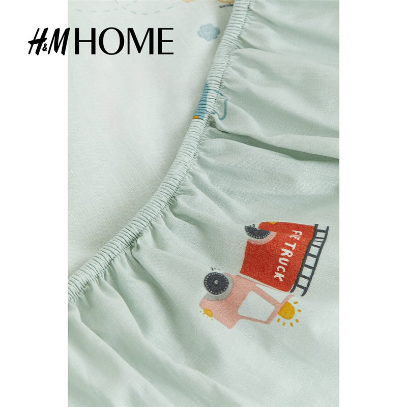 HM HOME家居用品柔软舒适童趣床罩车辆印花防尘罩床垫套1028613