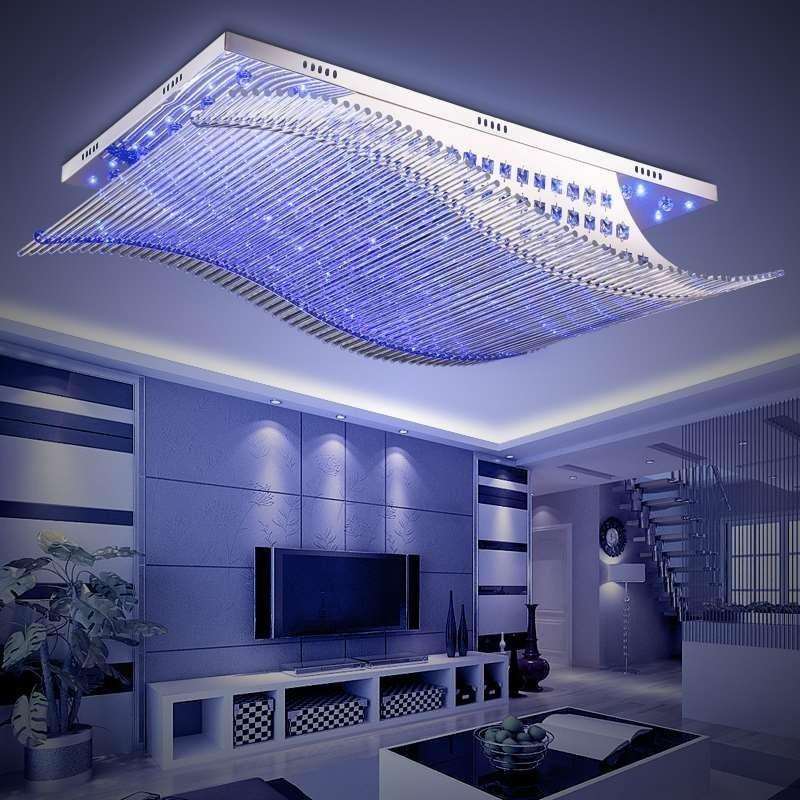 2025新款大厅灯led卧室吸顶灯简约长方形客厅水晶灯具餐厅灯大气