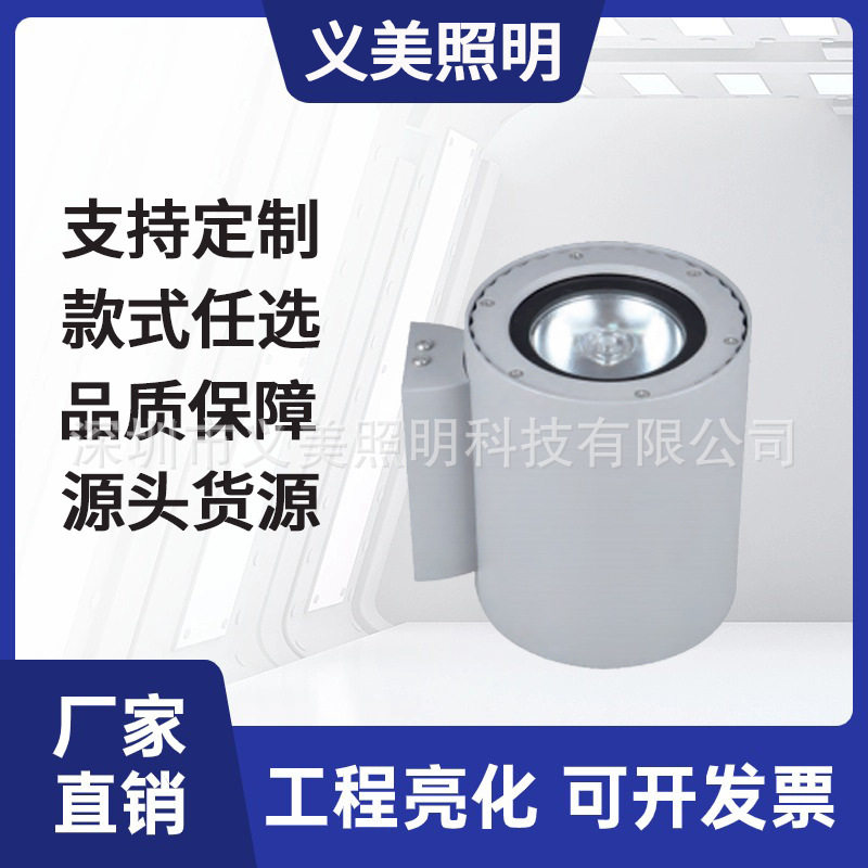 厂家直销6W10W18W20W40W60W户外防水LED壁灯户外亮化别墅义美照明